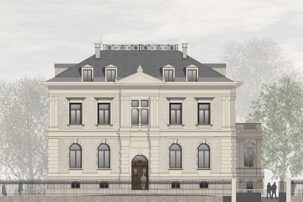 Vorderansicht Villa Buhl